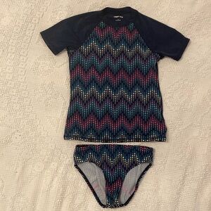 Girls size 7/8 Lands End two piece swimsuit